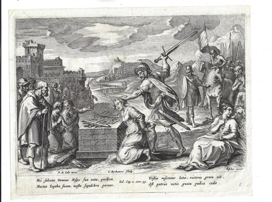 1585 Engraving of Biblical Scene De Jode (1 of 1)