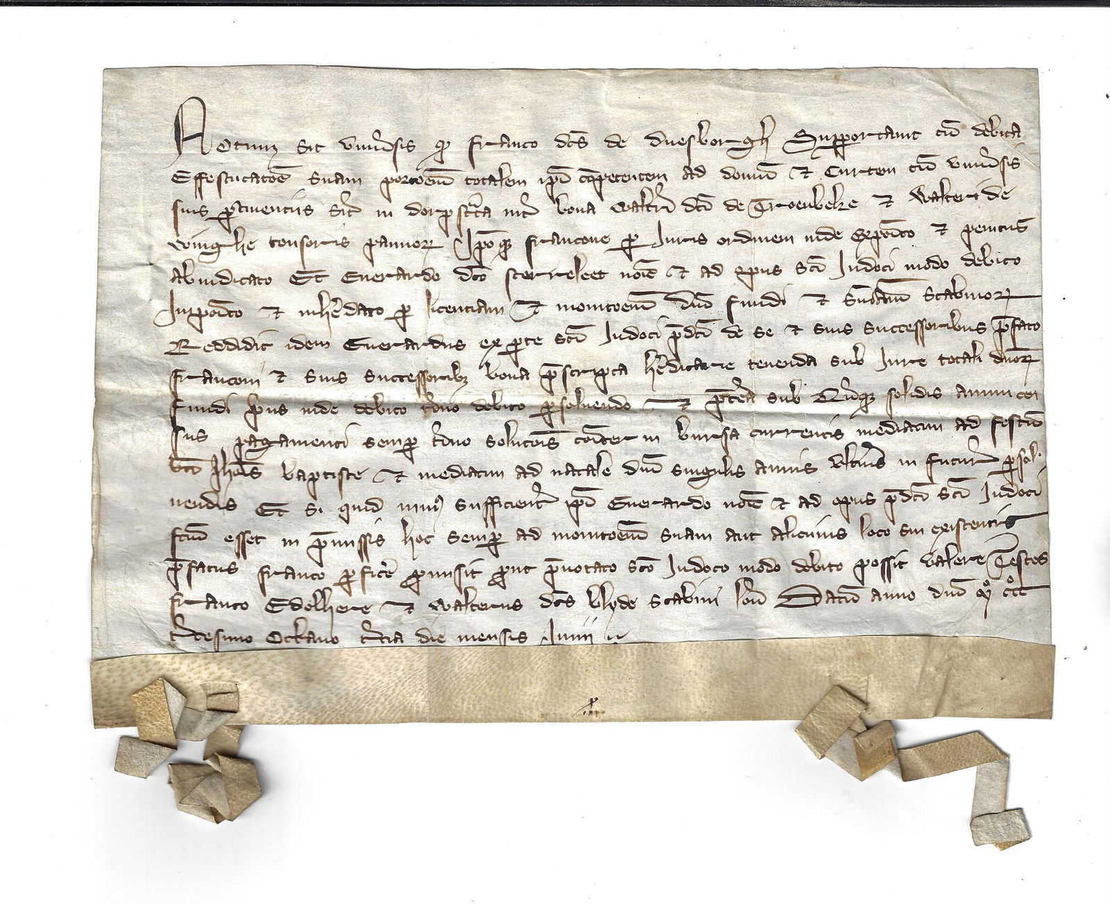 1338 Medieval Legal manuscript on Vellum (1 of 3)