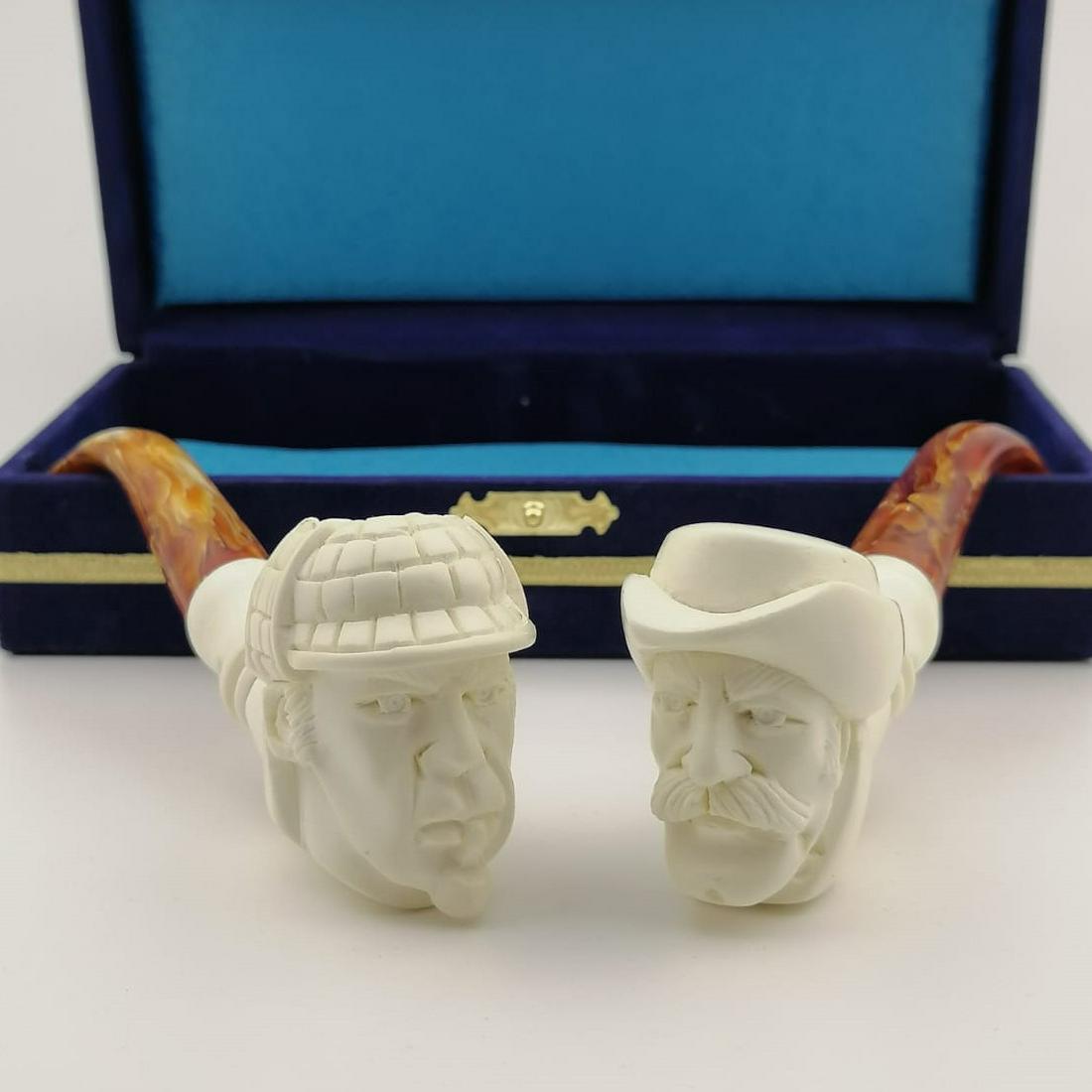 Sherlock Holmes and Dr. Watson,Hand carved Meerschaum (1 of 16)