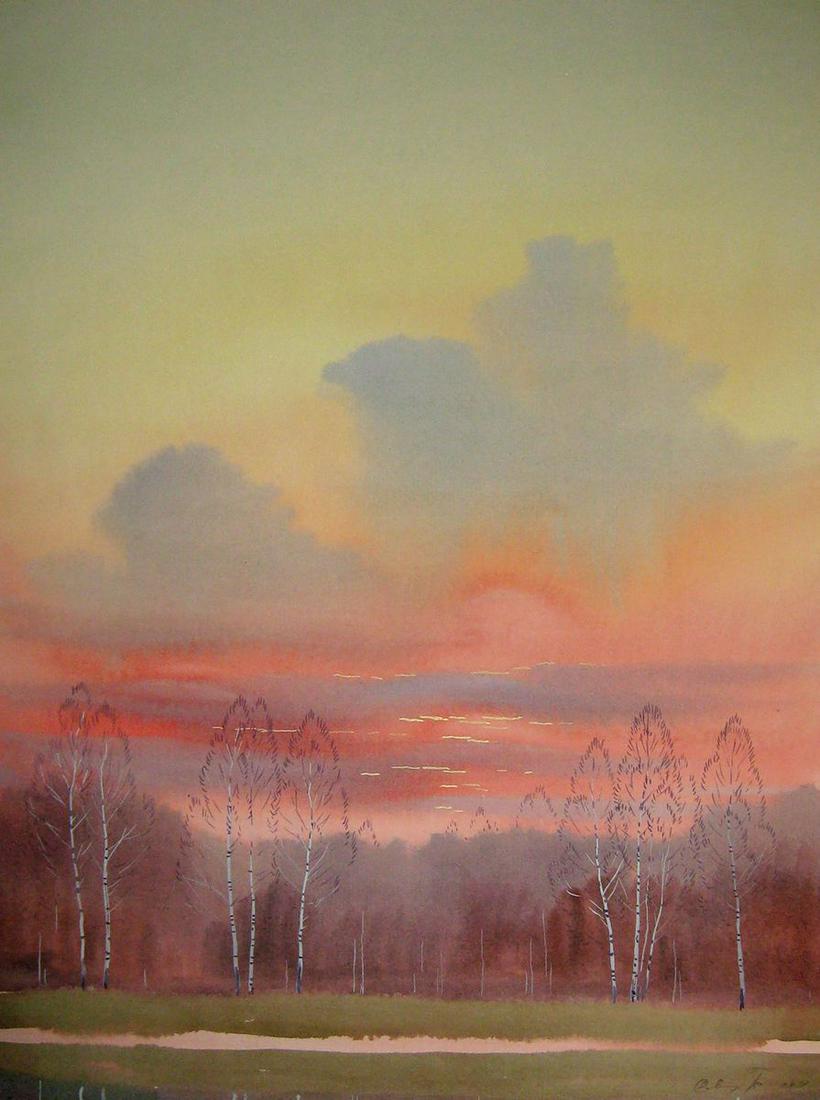 Watercolor painting Fisherman Kalebets Valery (1 of 5)