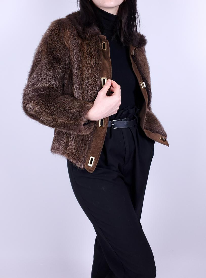 Brown Nutria Fur Jacket (1 of 7)
