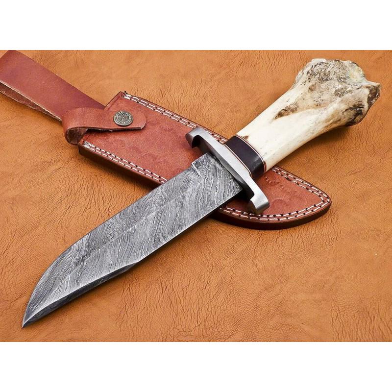 Hunting damascus steel knife camel bone micarta: Knife "Ramiro" Damascus knives are very durable, look great and keep sharpness perfectly. Damascus steel has high quality contents to give it an excellent edge and sharp cutting ability. The blade ret