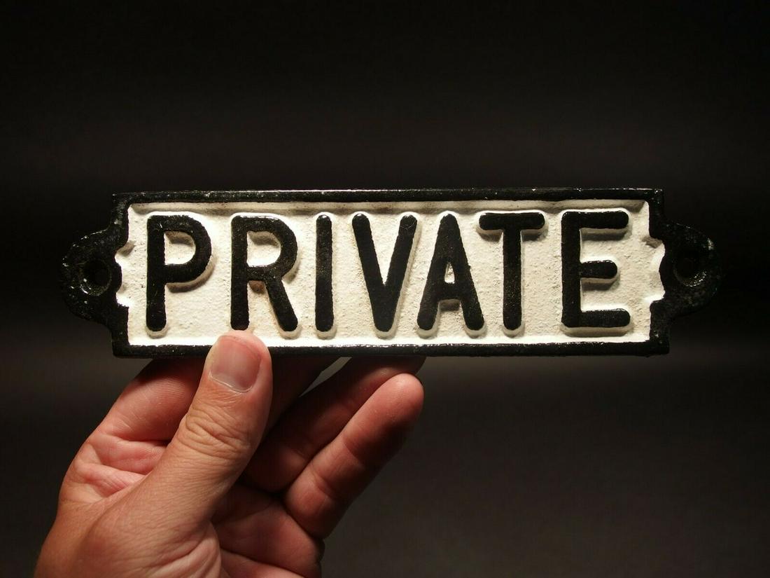 Cast Iron Retro Private Door Sign (1 of 20)