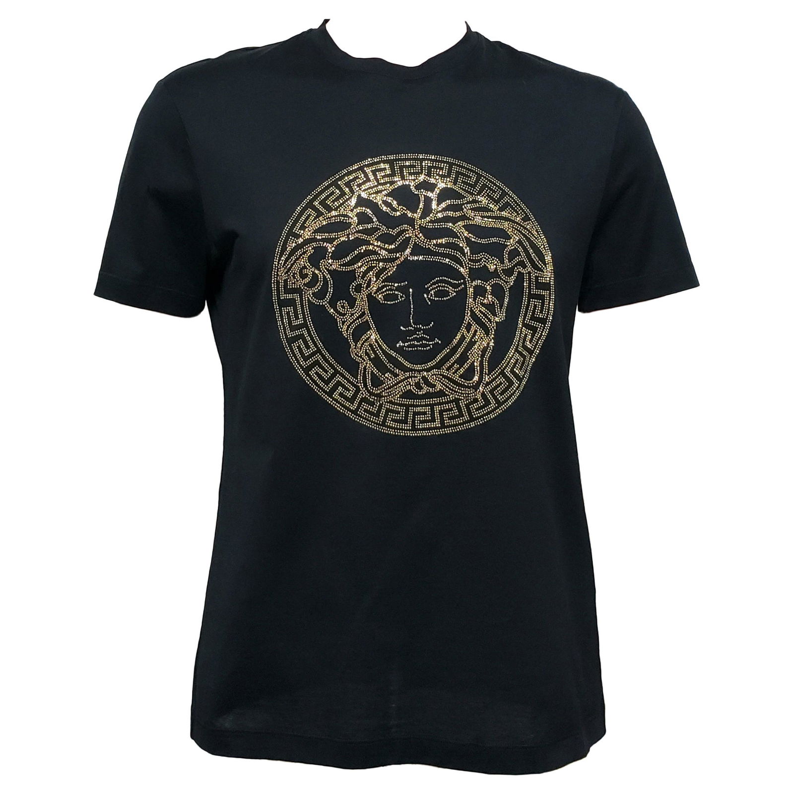 VERSACE BLACK T-SHIRT with GOLD RAIN-STONES (1 of 7)