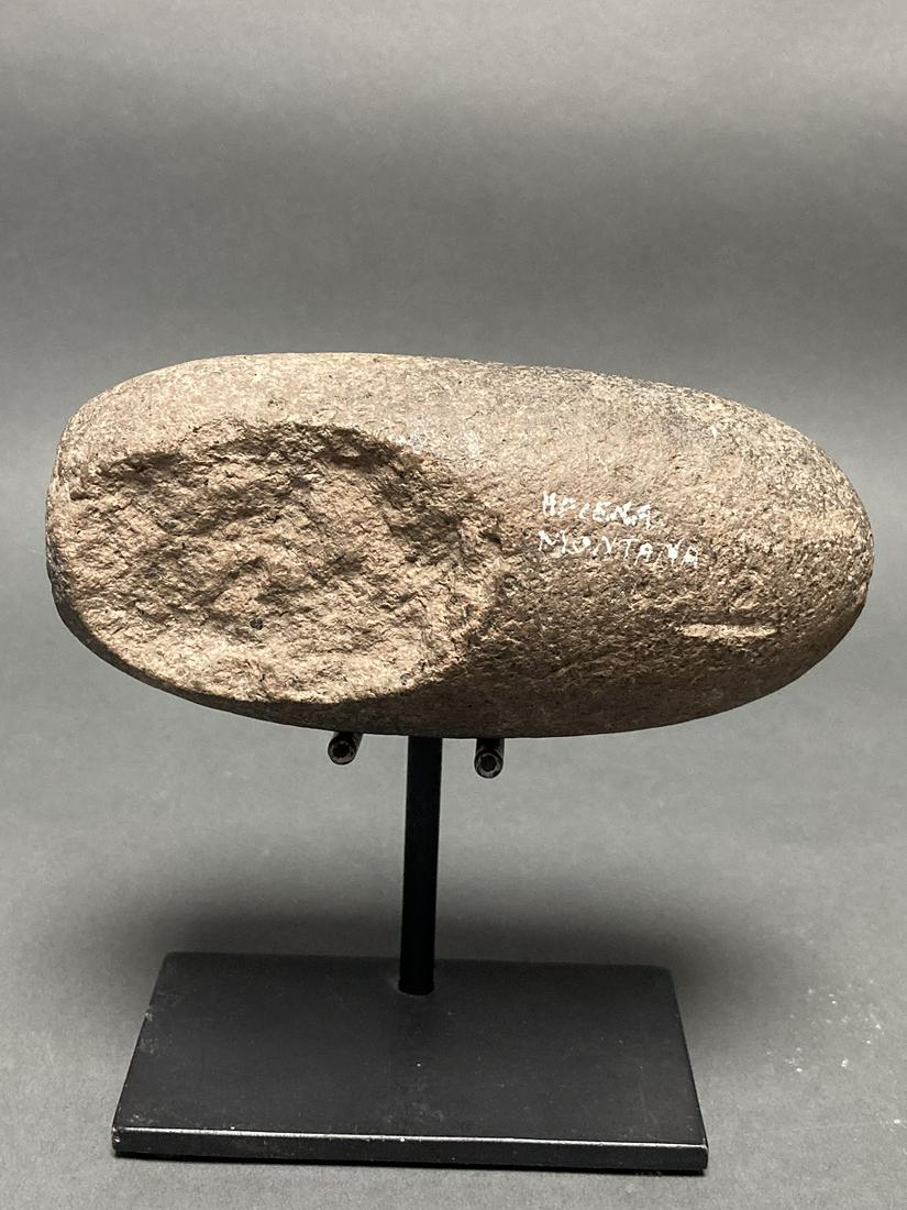 Pre-native Tribal stone axe - Helena Montana - USA: Title: Pre-native Tribal stone axe - Helena Montana - USA Additional Information: Pre-native Tribal stone axe found in the USA, Helena Montana. 2000 BC. Great old patina of tribal use. Provenance: Ex 