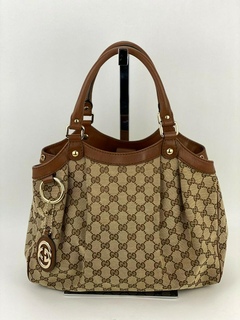 GUCCI Sukey Medium Original GG Canvas Brown Tote (1 of 20)