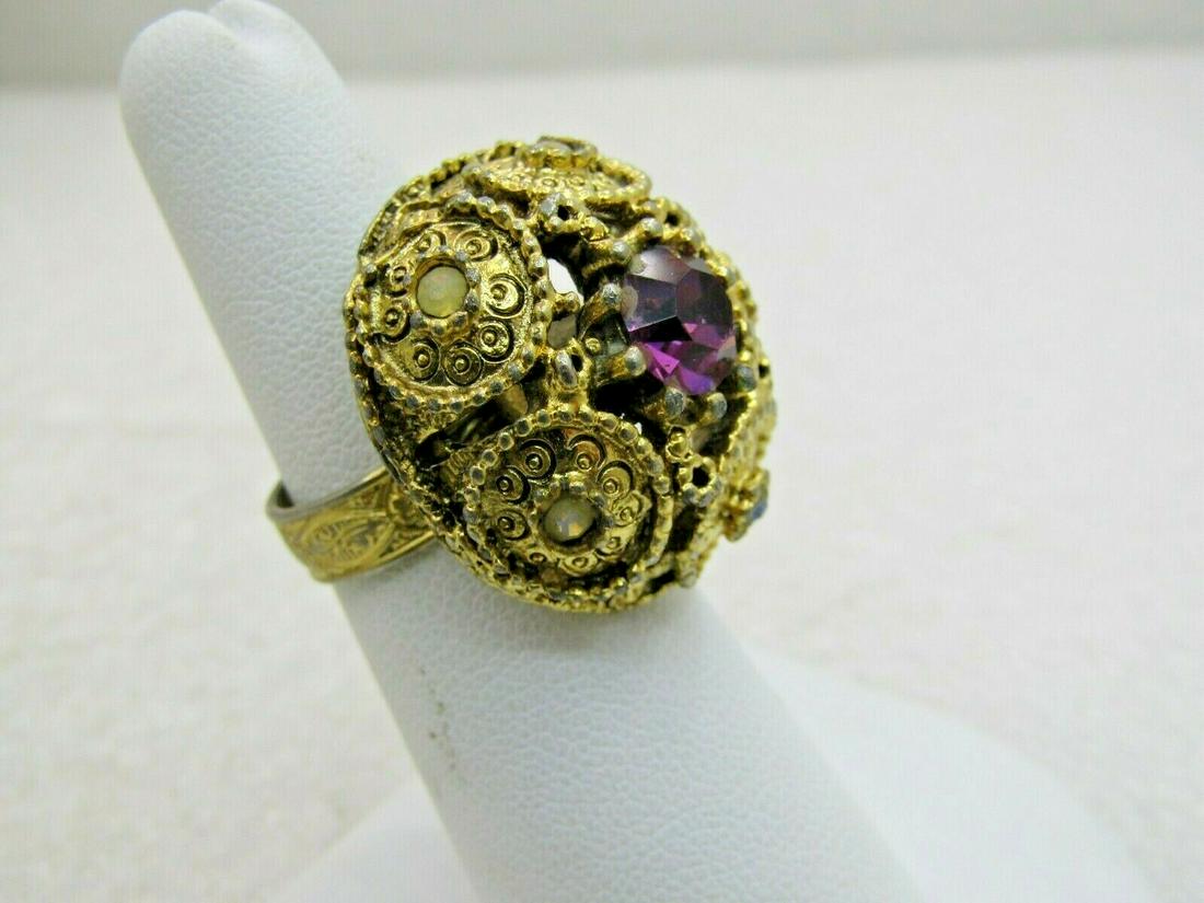 Vintage Victorian Themed Ring Rhinestone Accents (1 of 10)