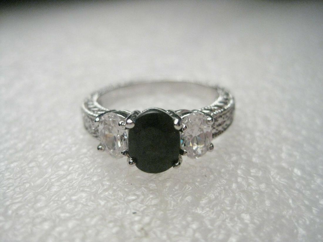 Stunning Black & Clear Ice Ring, Lots of Bling, (1 of 10)