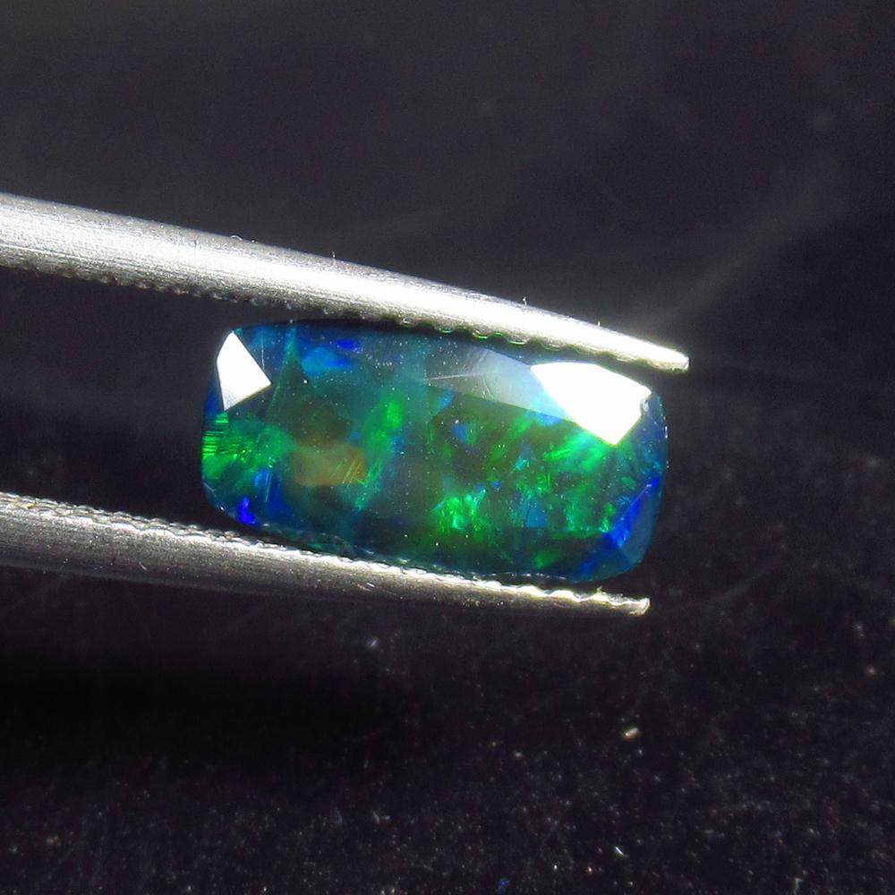1.05 Ct Natural Ethiopian Black Fire Opal Cushion Cut (1 of 2)