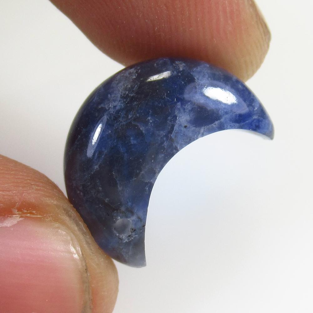 8.14 Ct Natural Blue Lapis Lazuli Half Moon Cab (1 of 2)
