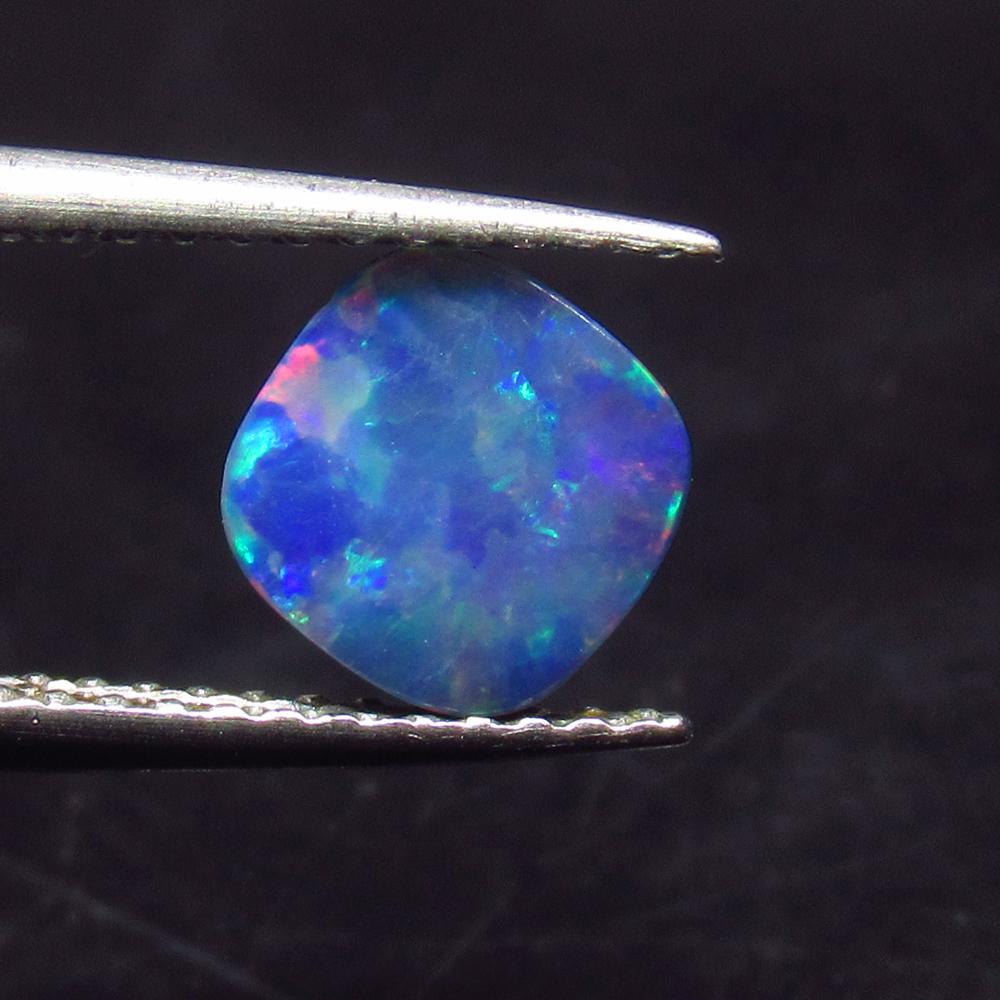 1.21 Ct Natural Australian Black Opal Cushion Cabochon (1 of 2)
