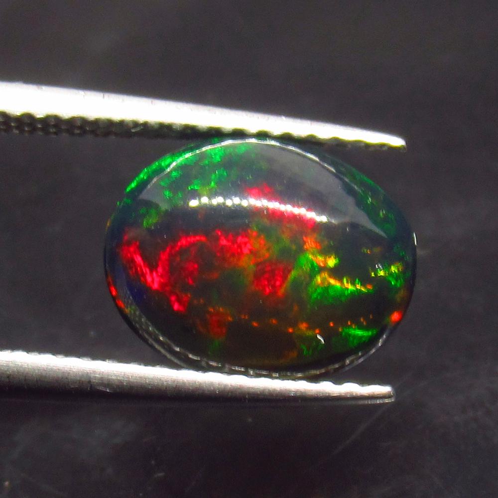 1.73 Ct Natural Ethiopian Black Fire Opal Oval Cab (1 of 3)