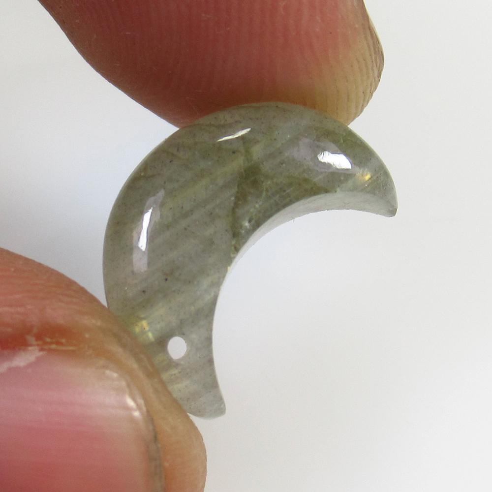 5.76 Ct Natural Drilled Blue Moonstone Half Moon Cab (1 of 2)