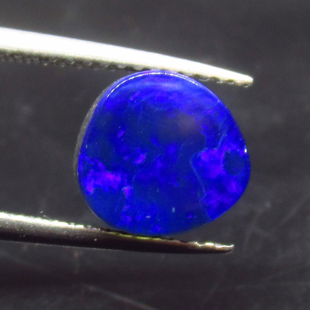 1.90 Ct Natural Australian Black Opal Trillion Cabochon (1 of 2)