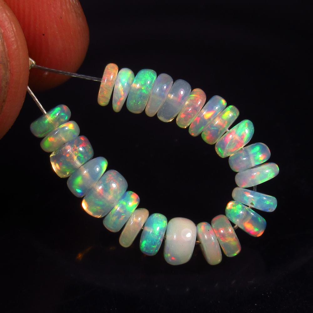 4.33 Ct Natural 24 Drilled Fire Opal Round Beads (1 of 2)
