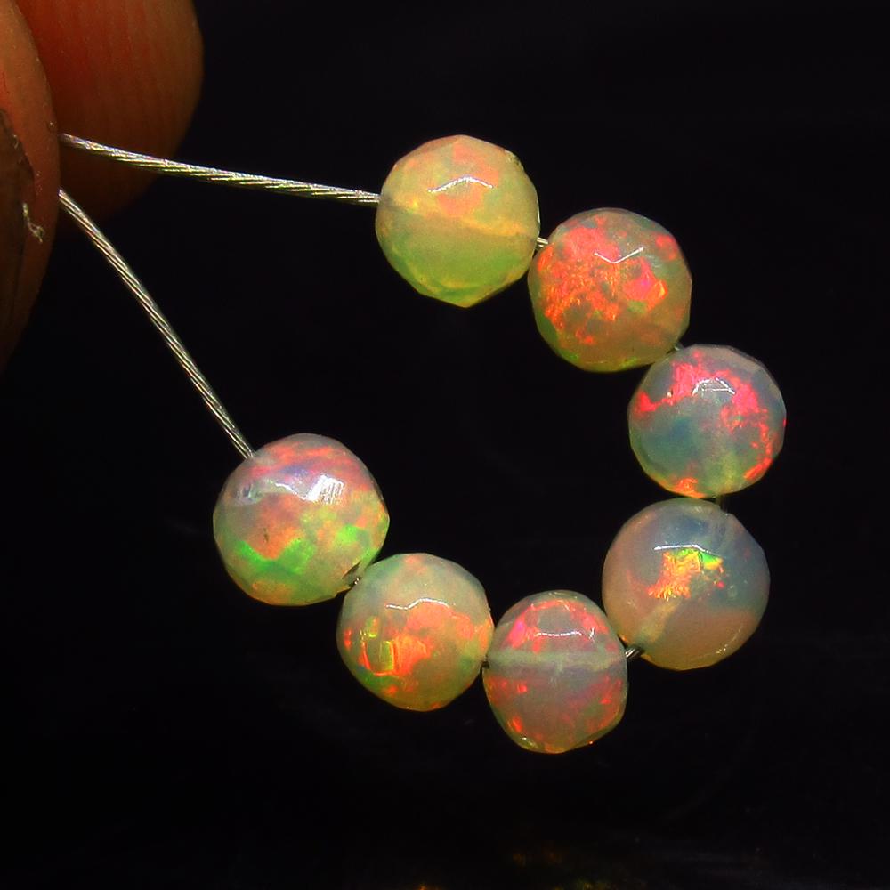 1.80 Ct Natural 7 Ethiopian Fire Opal Ball Beads (1 of 2)