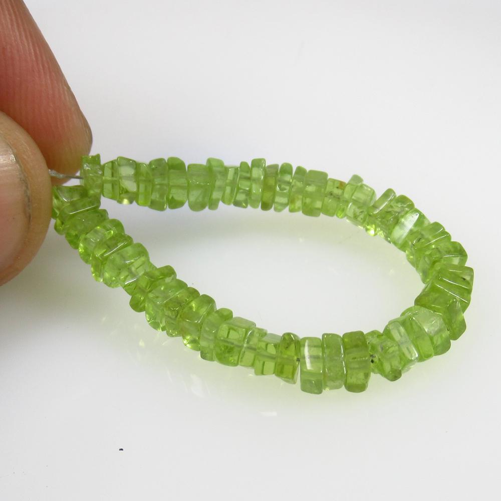 17.16 Ct Natural 51 Drilled Peridot Square Beads (1 of 2)