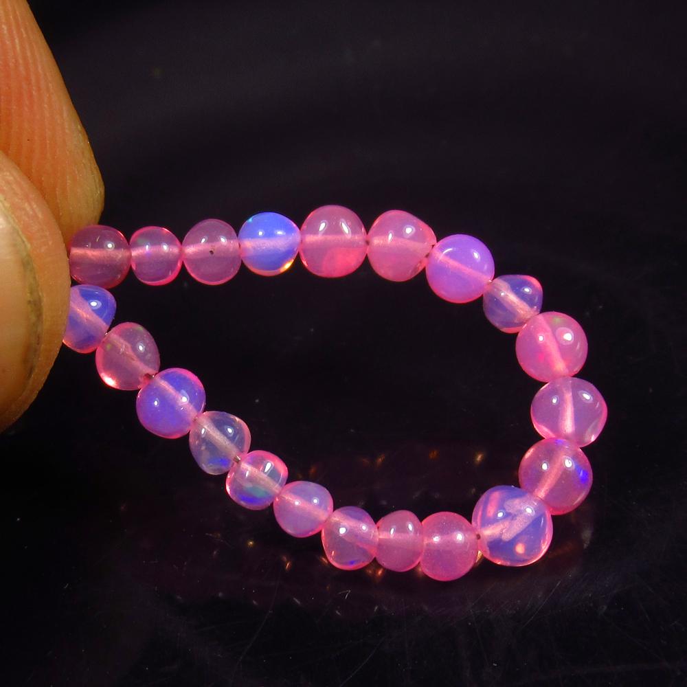 3.16 Ct Natural 21 Drilled Pink Fire Opal Beads (1 of 2)
