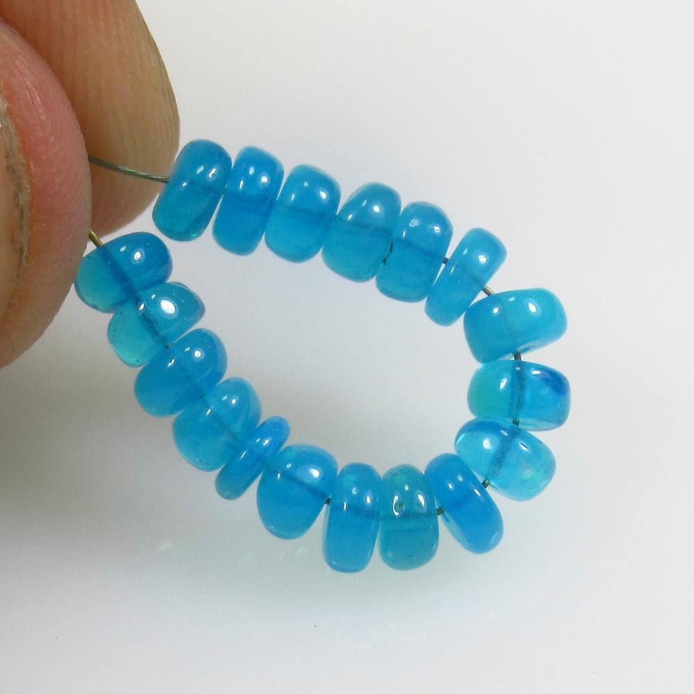 4.70 Ct Natural 18 Drilled Neon Blue Fire Opal Beads (1 of 2)