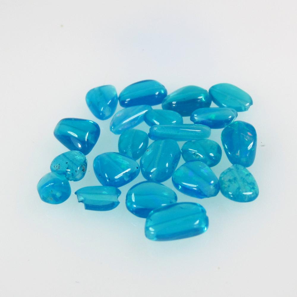 5.04 Ct Natural 21 Drilled Neon Blue Fire Opal Beads (1 of 2)