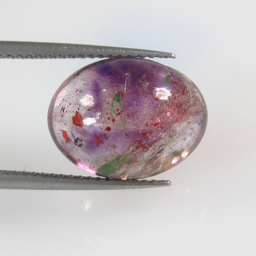 8.81 Ct Natural Rutile Amethyst Quartz Oval Cab: No Reserve! Title: 8.81 Ct Natural Rutile Amethyst Quartz Oval Cab Stone Clarity: Transparent Gemstones: Natural Amethyst Rutile Quartz Carat Weights: 8.81 Size/Dimensions: 14.70 x 11.30 x 8.00 mm Add