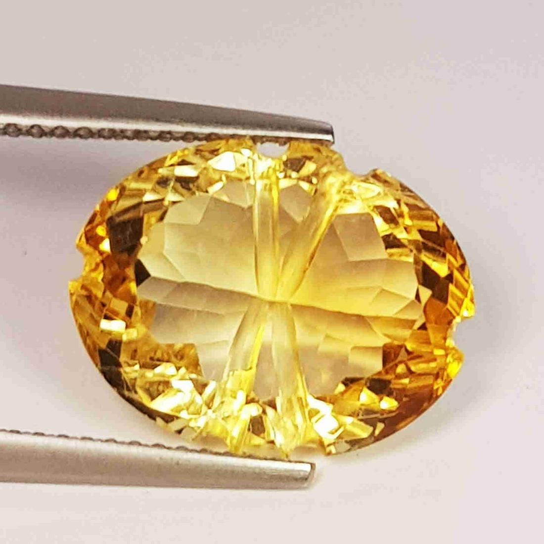 7.86 Ct Excellent Gem Oval Flower Cut Natural Citrine (1 of 5)