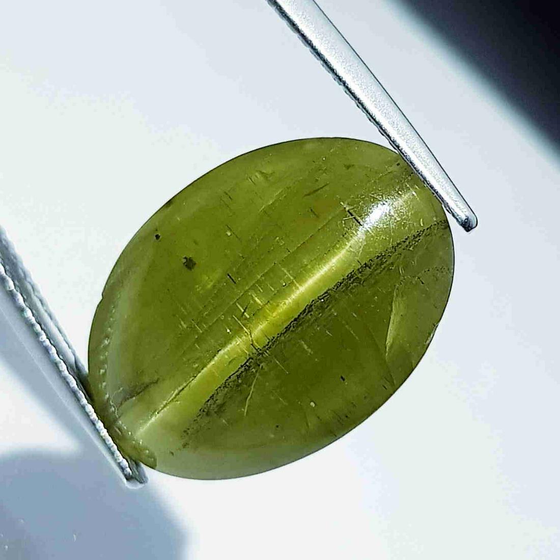 Natural Apatite cat's Eye 16.94 ct: No Reserve! Title: Natural Apatite cat's Eye 16.94 ct Color/Clarity: Opaque Gemstones: Loosegemstone Carat Weights: 16.94 Size/Dimensions: 19.10 x 14.00 x 7.10 Additional Information: Oval - Srilanka 