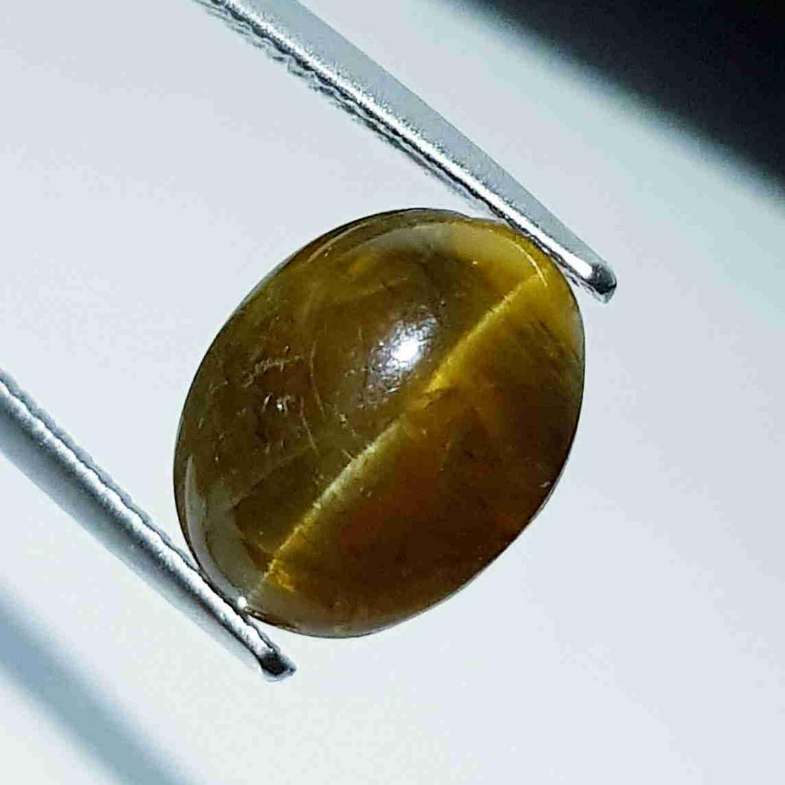 Natural Apatite cat's Eye 7.48 ct: No Reserve! Title: Natural Apatite cat's Eye 7.48 ct Color/Clarity: Opaque Gemstones: Loosegemstone Carat Weights: 7.48 Size/Dimensions: 12.90 x 10.00 x 6.70 Additional Information: Oval - Srilanka Sh