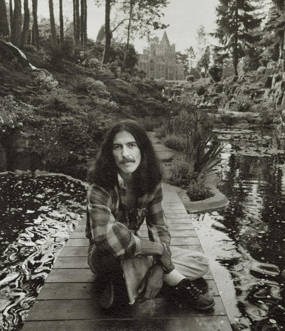 TERRY O'NEILL - George Harrison in Seclusion, 1975: Artist: Terry O'Neill Title: George Harrison in Seclusion in Henley, England, 1975 Medium: Photo Litho, 1985, Italy Dimensions: 6.6x7.65" Description: Heat Wax Mounted on 8.5x11" Conservation Board Ar