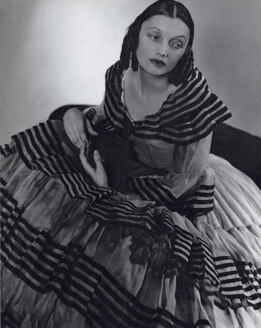 EDWARD STEICHEN - Katharine Cornell, New York, 1931: Artist: Edward Steichen Title: Katharine Cornell in "The Barretts of Wimpole Street." New York, 1931 Medium: Sheet Fed Gravure, 1963, Switzerland Dimensions: 7.5x9.4" Description: Heat Wax Mounted on