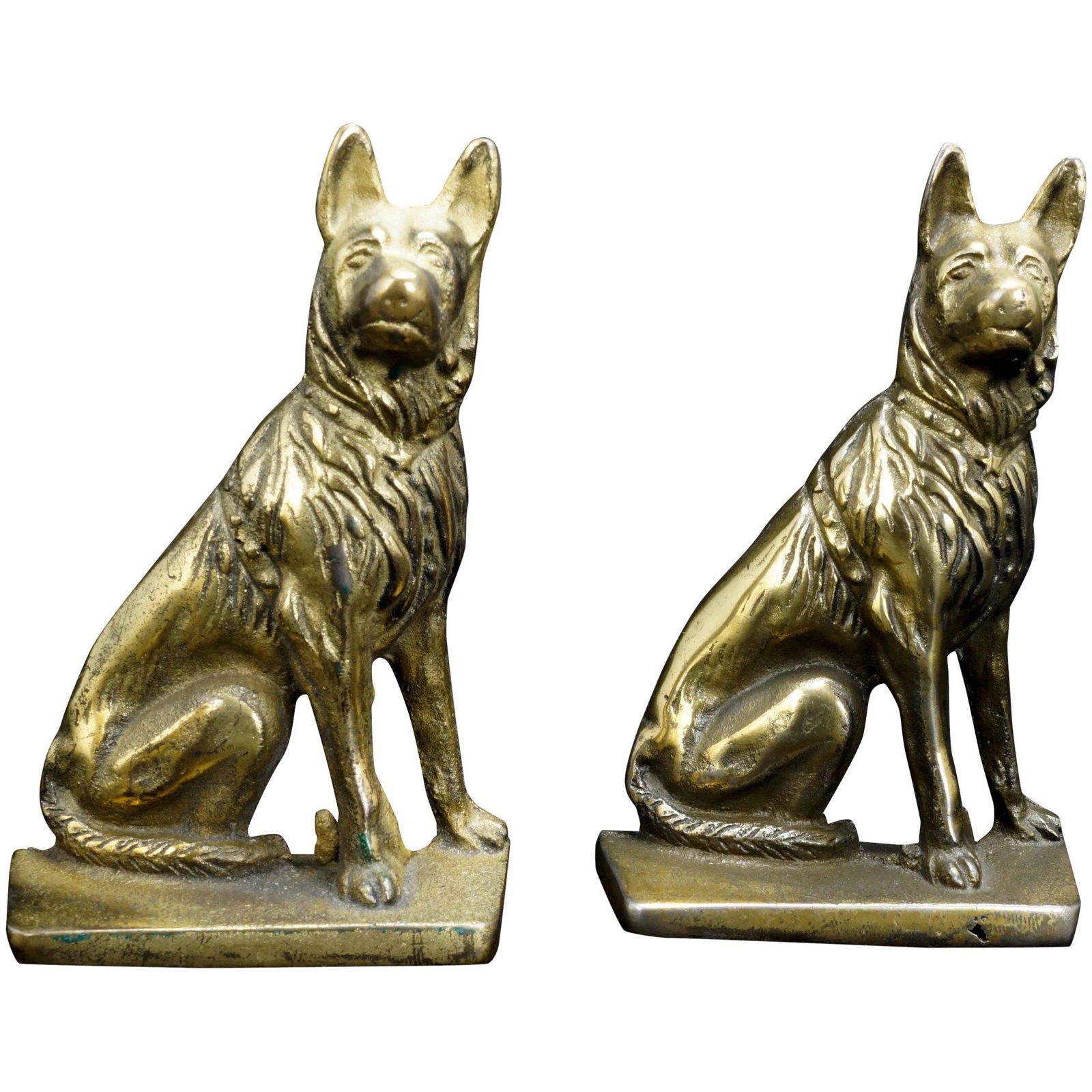 German Shepherd Cast Iron Bookends c 1950 (1 of 8)