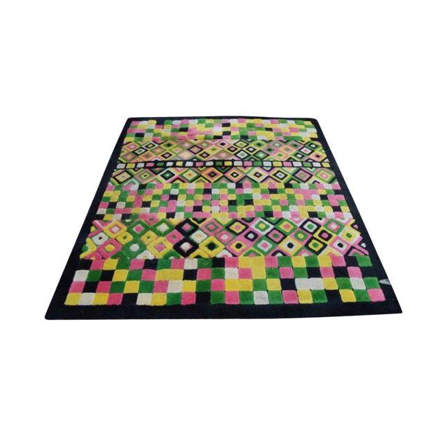 1970s Vintage Edward Fields Rug - 8' X 9': Title: 1970s Vintage Edward Fields Rug - 8' X 9' Date/Period: 1970 Dimensions: 8' x 9' Material: Wool Description: This exuberant vintage wool Edward Fields rug. Perfect for a child's room, entry or o