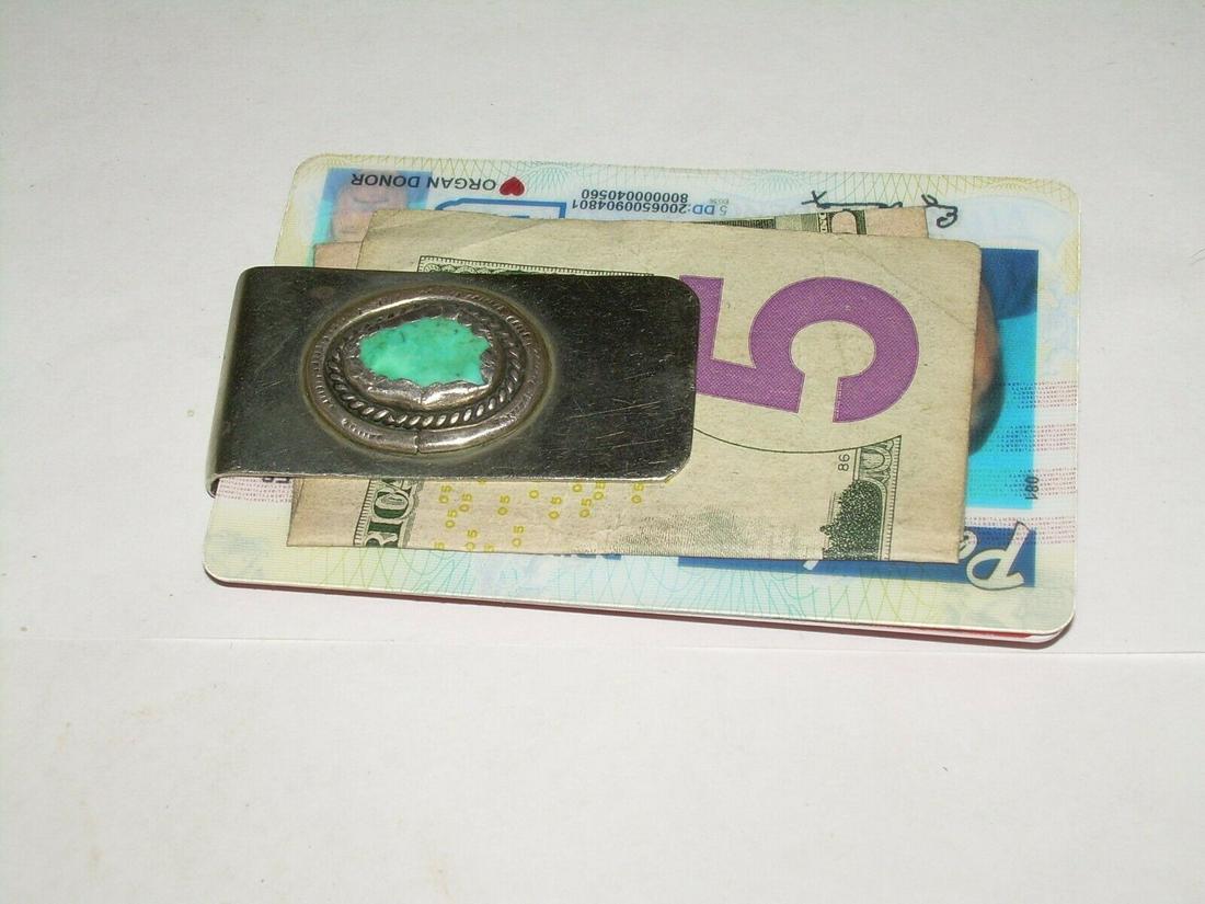 Turquoise Sterling Silver Money Clip - Southwestern (1 of 10)