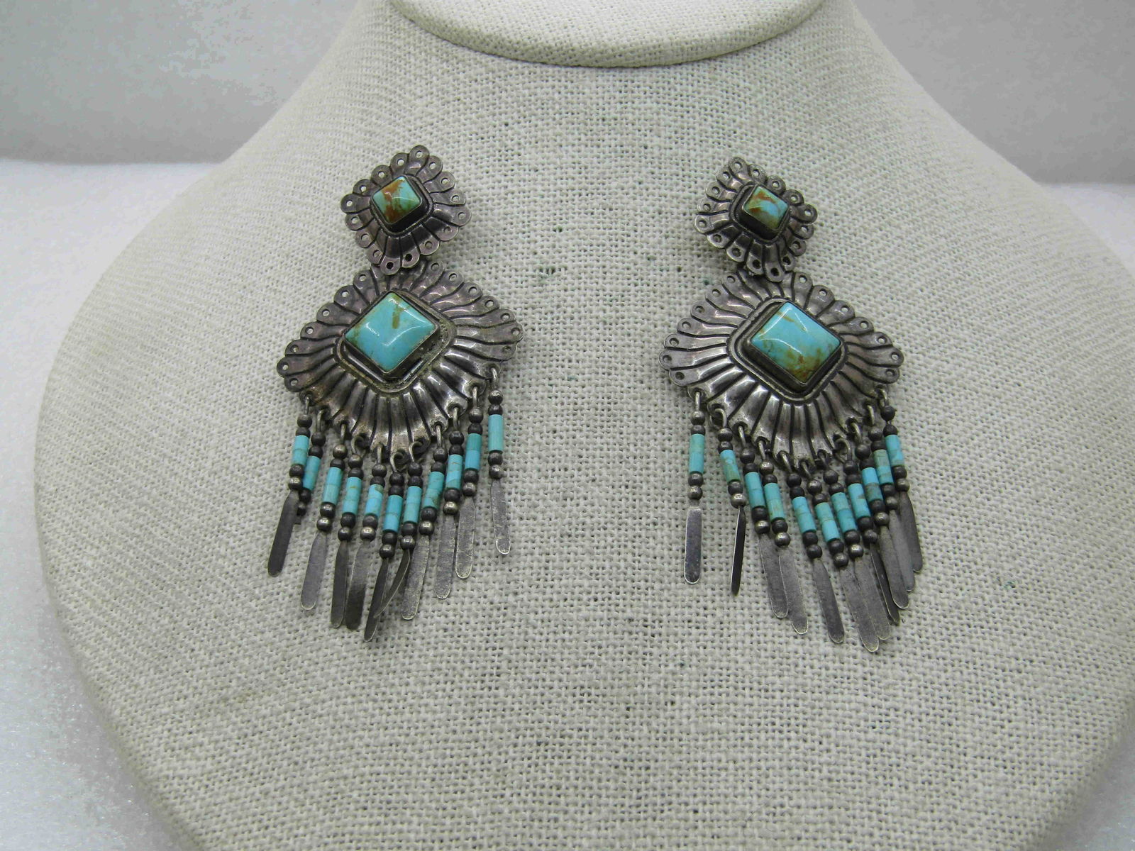 Vintage Sterling Southwestern Robert Becenti Earrings, (1 of 4)