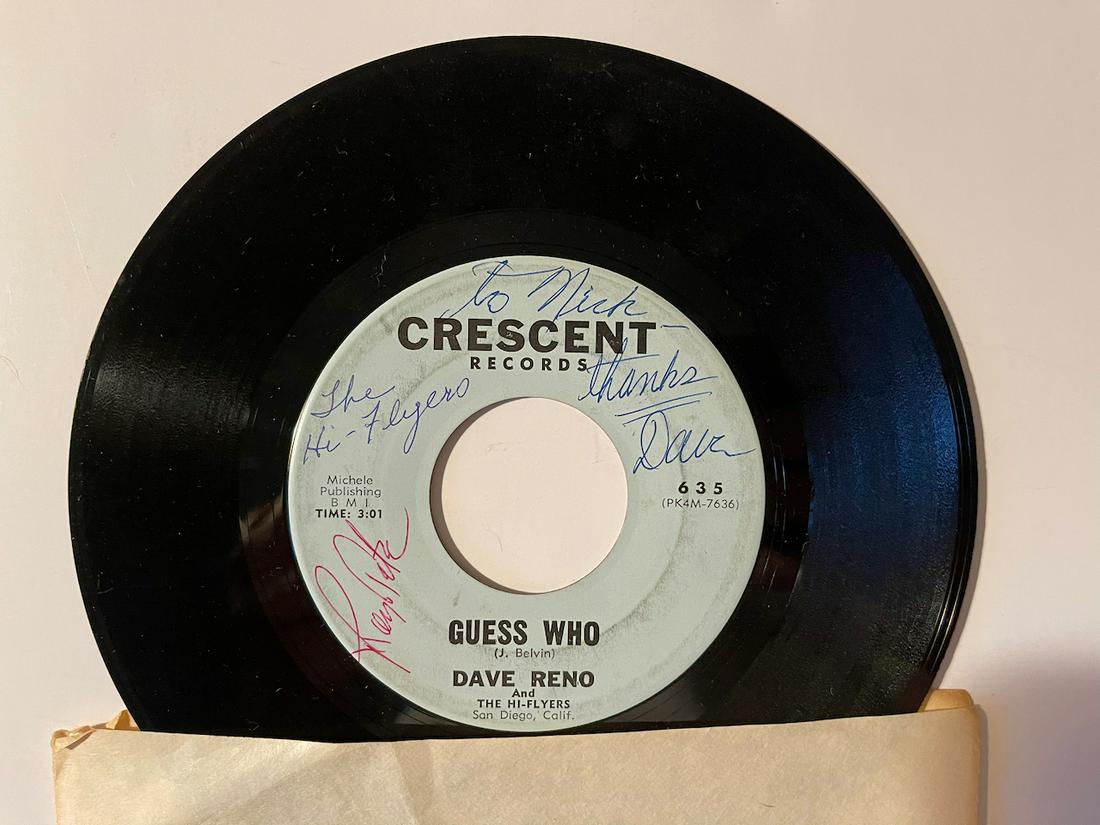 DAVE RENO & THE HI-FLYERS SIGNED RECORD (1 of 1)