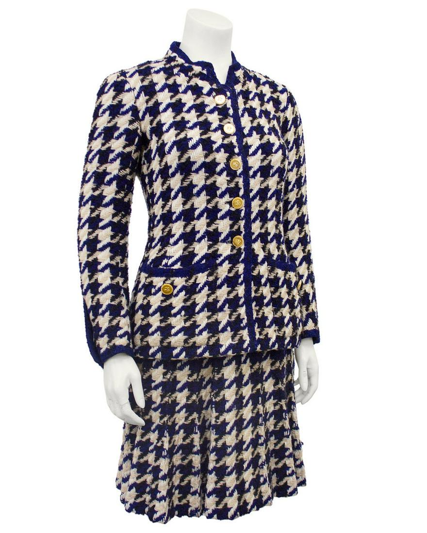 Chanel Navy woven wool classic skirt suit (1 of 8)