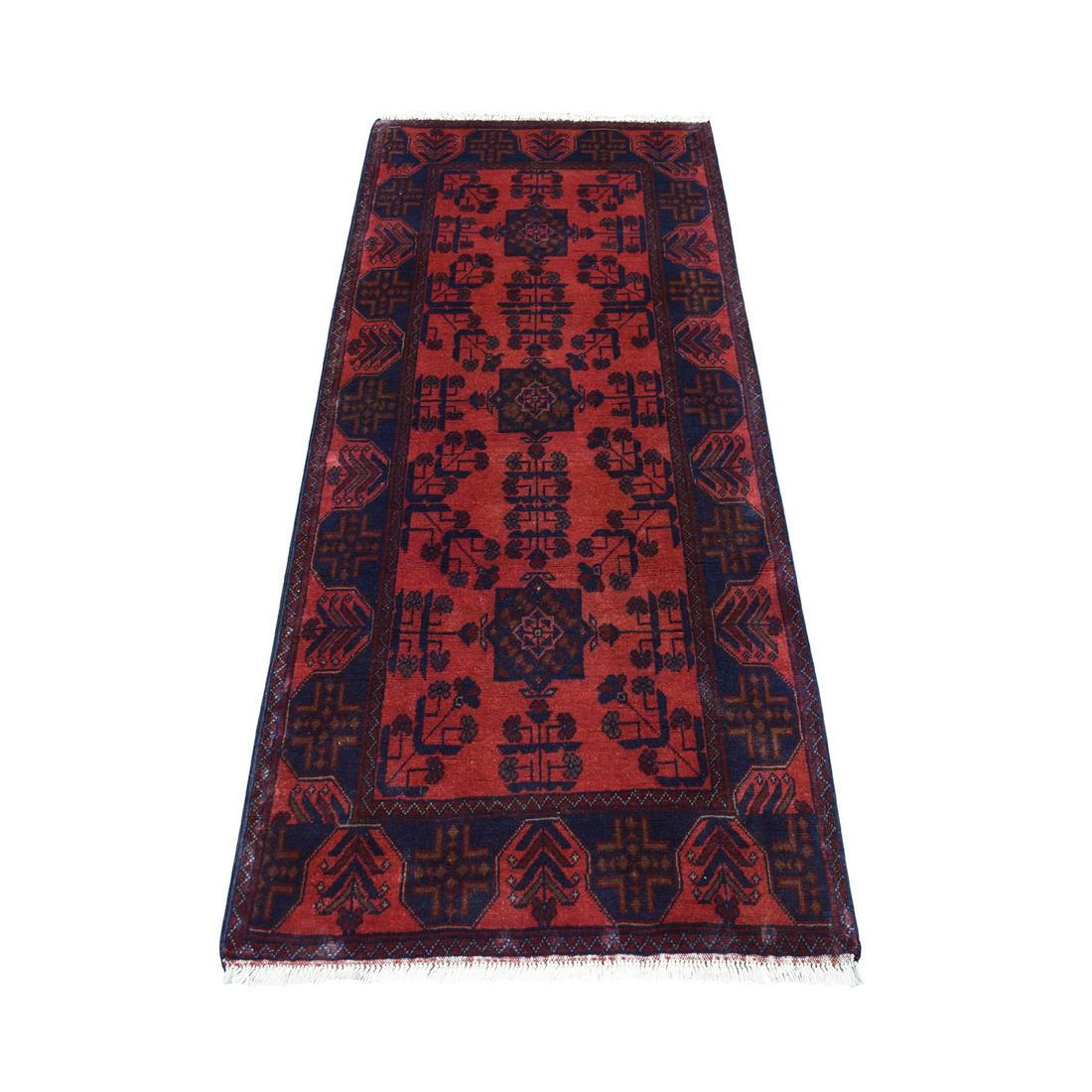 Deep and Saturated Red Geometric Afghan Andkhoy Runner (1 of 6)