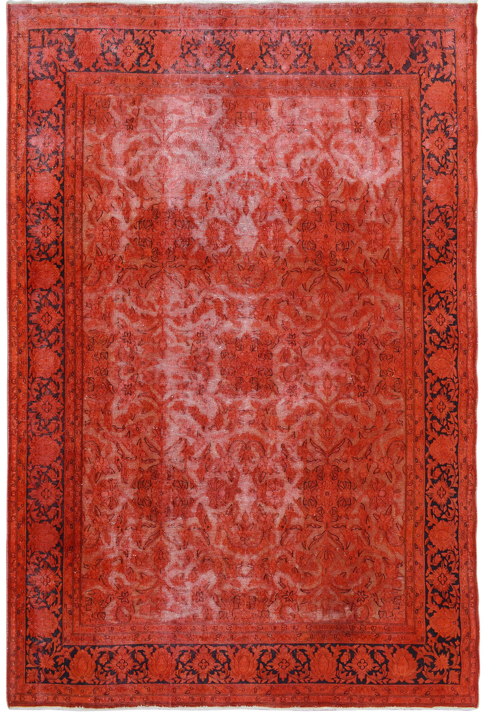 Antique Over Dyed Floral Kerman Persian Area Rug 7x9 (1 of 10)