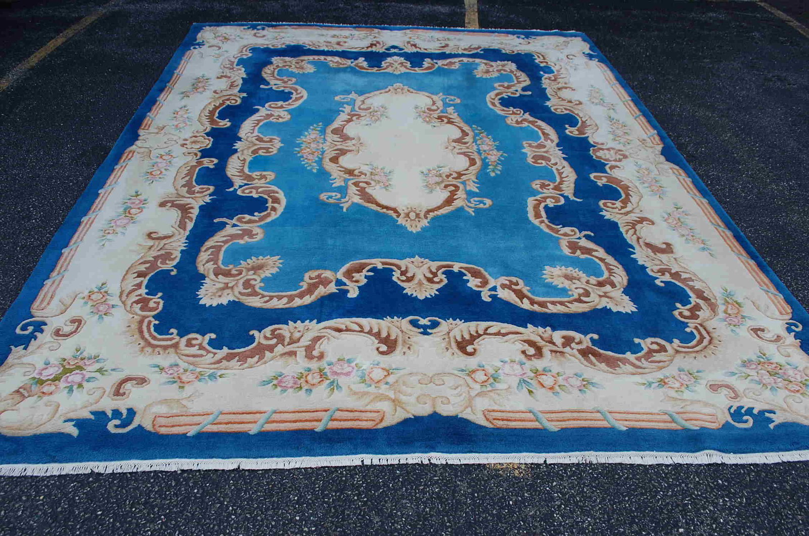 c1950s ANTIQUE ART DECO WALTER NICHOLS CHINESE RUG 9' x: Title: c1950s ANTIQUE ART DECO WALTER NICHOLS CHINESE RUG 9' x 11'6" AMAZING COLORS Date/Period: C1950s Origin: Chinese Dimension: 9' x 11'6" Material: Wool woven on cotton Additional Information: ANT