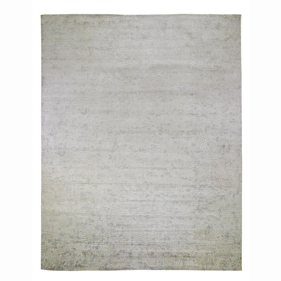 Oversized Wool And Pure Silk Mosaic Design Hand Knotted (1 of 12)