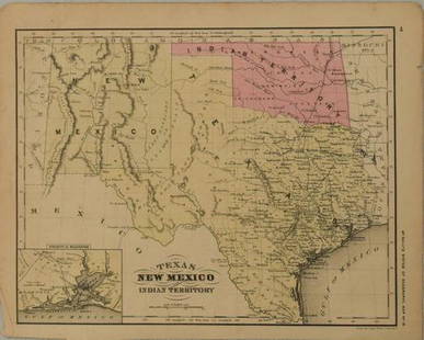 1869 McNally Map of Texas, Indian Territory and New: Title: 1869 McNally Map of Texas, Indian Territory and New Mexico -- Texas, New Mexico, and Indian Territory Cartographer: F McNally Year / Place: 1869, New York Map Dimension (in.): 8.3 X 10.6 in. Th