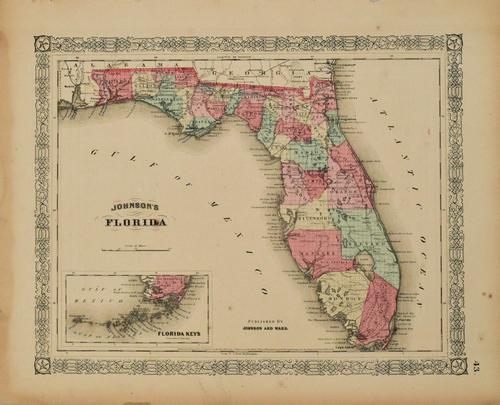 1863 Johnson Map of Florida -- Johnson's Florida (1 of 1)