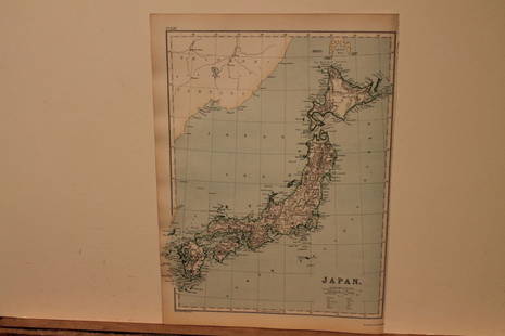 1886 Map of Japan: Author: BlackieTitle: 1886 Map of JapanMedium: Ink on PaperDimensions: 10.5"X15" Map of Japan dated 1886. Part of the Imperial Atlas of Modern Geography. This was the revised edition under the