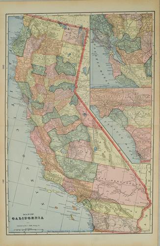 1898 Cram Map of California -- Map of California (1 of 1)