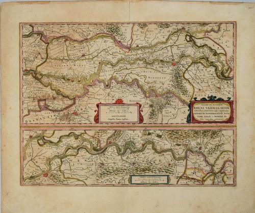 1640 Jansson Map of Rhine River Area in Netherlands and (1 of 1)