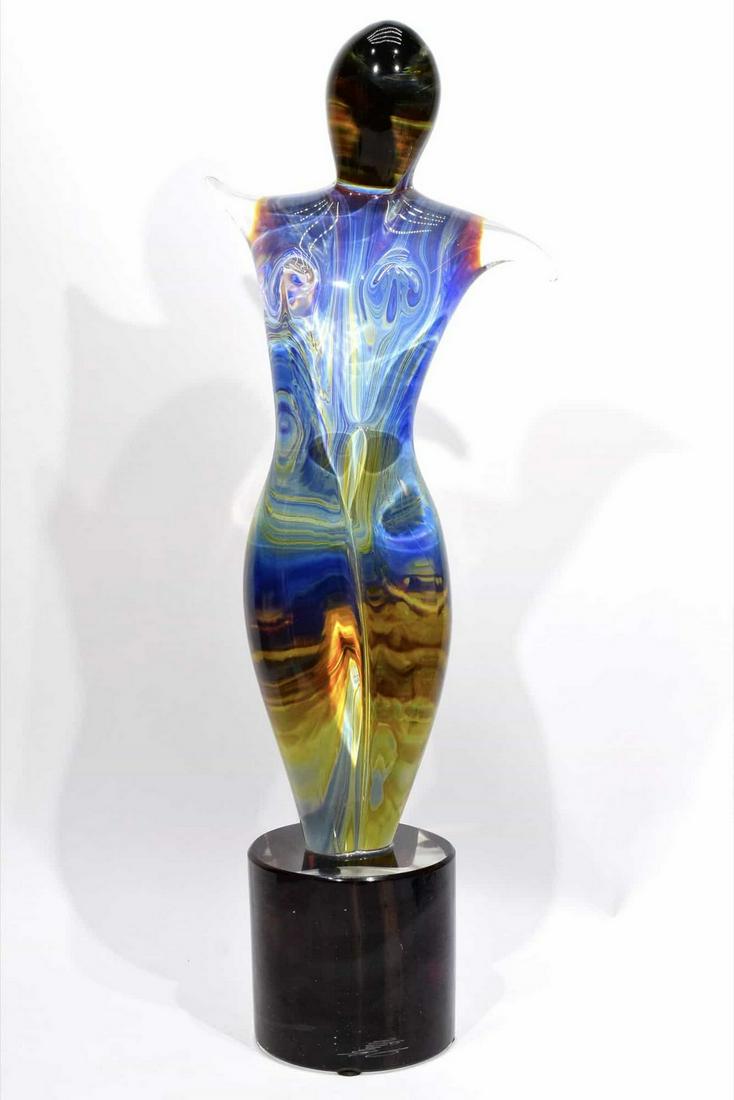 Top Murano glass Calcedonio Sculpture “ Dancer ” signed (1 of 9)