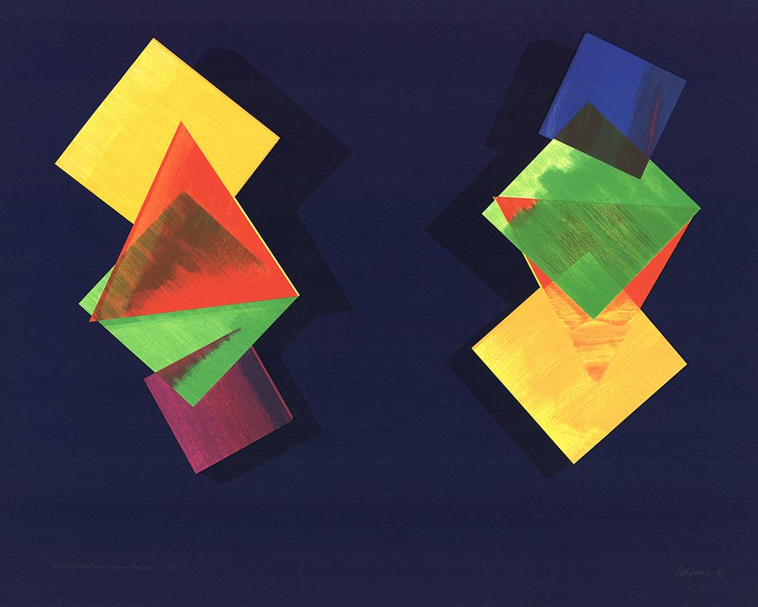 Dorothea Rockburne - Mozart and Mozart Upside Down and: Title: Mozart and Mozart Upside Down and Backward Artist: Dorothea Rockburne Additional Information: "Mozart and Mozart Upside Down and Backward" by Dorothea Rockburne, 1993 Signed Serigraph. Paper si