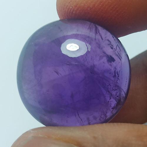33.20 CTS NATURAL AMETHYST ROUND CABOCHON GOOD COLOR (1 of 4)