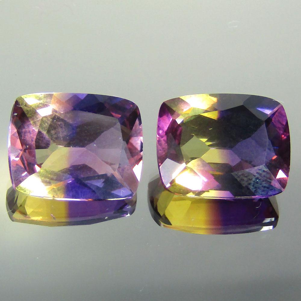 SPLENDID ! 5.40 Cts 2 Pcs NATURAL AMETRINE CUSHION: Title: SPLENDID ! 5.40 Cts 2 Pcs NATURAL AMETRINE CUSHION SHAPE GOOD LUSTER Size/Dimensions: 5.4 Additional Information: 10.00 x 8.00 MM Reserve: $35.00 Shipping: Domestic: Flat-rate of $10.00 to anyw