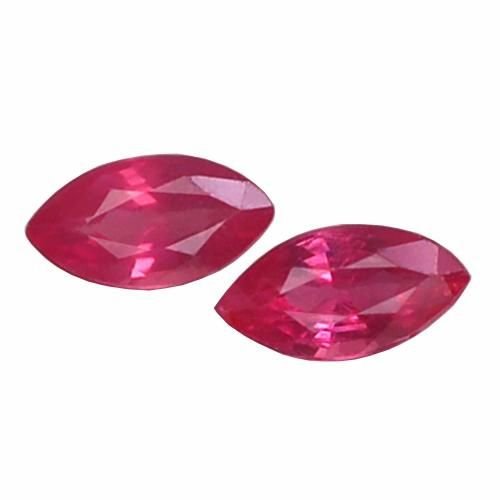 Pair of Natural Burma Rubies Reddish 0.14tcw (1 of 1)
